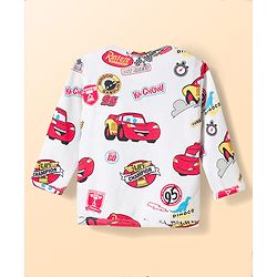 Babyhug Disney Interlock Knit Full Sleeves Jhablas with Cars Graphics Pack of 2 - White & Light Blue