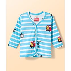 Babyhug Disney Interlock Knit Full Sleeves Jhablas with Cars Graphics Pack of 2 - White & Light Blue