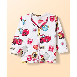 Babyhug Disney Interlock Knit Full Sleeves Jhablas with Cars Graphics Pack of 2 - White & Light Blue