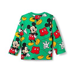 Babyhug Disney Single Jersey Knit Full Sleeves Co-Ords T-Shirt & Pyjama Night Suit with Mickey & Friends  Print - Green