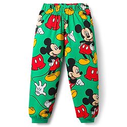 Babyhug Disney Single Jersey Knit Full Sleeves Co-Ords T-Shirt & Pyjama Night Suit with Mickey & Friends  Print - Green