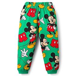 Babyhug Disney Single Jersey Knit Full Sleeves Co-Ords T-Shirt & Pyjama Night Suit with Mickey & Friends  Print - Green