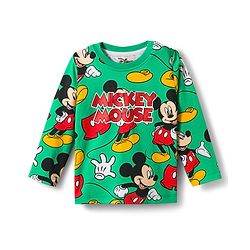 Babyhug Disney Single Jersey Knit Full Sleeves Co-Ords T-Shirt & Pyjama Night Suit with Mickey & Friends  Print - Green