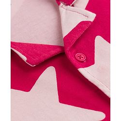 Babyhug 100% Cotton Knit Half Sleeves Co-Ords Shirt & Shorts Night Suit With Star Print - Red