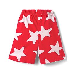 Babyhug 100% Cotton Knit Half Sleeves Co-Ords Shirt & Shorts Night Suit With Star Print - Red