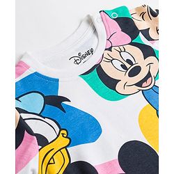 Babyhug Disney Single Jersey Knit Full Sleeves  Minnie & Friends Co-Ords T-Shirt & Pyjama Night Suit - White