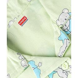 Babyhug 100% Cotton Knit Half Sleeves Co-Ords Shirt & Shorts Night Suit with Koala Print - Light Green
