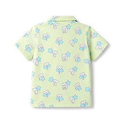 Babyhug 100% Cotton Knit Half Sleeves Co-Ords Shirt & Shorts Night Suit with Koala Print - Light Green