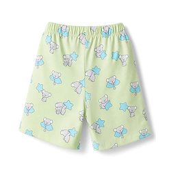 Babyhug 100% Cotton Knit Half Sleeves Co-Ords Shirt & Shorts Night Suit with Koala Print - Light Green