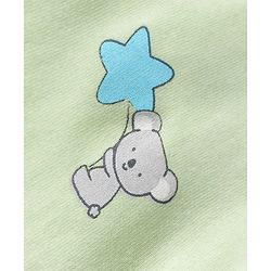 Babyhug 100% Cotton Knit Half Sleeves Co-Ords Shirt & Shorts Night Suit with Koala Print - Light Green
