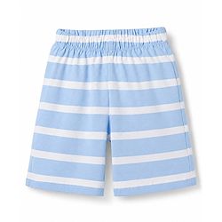 Babyhug 100% Cotton Knit Half Sleeves T-Shirt & Shorts Night Suit with Boat Print - Sky