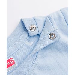 Babyhug 100% Cotton Knit Half Sleeves T-Shirt & Shorts Night Suit with Boat Print - Sky