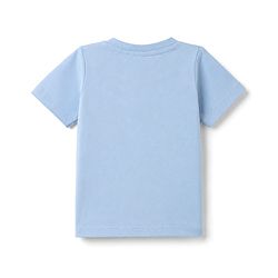 Babyhug 100% Cotton Knit Half Sleeves T-Shirt & Shorts Night Suit with Boat Print - Sky