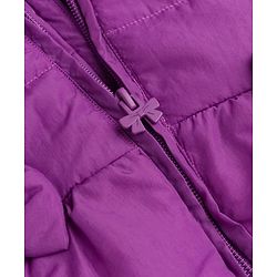 Babyhug Woven Sleeveless Solid  Hooded Padded Jacket with Frill & Bow - Purple