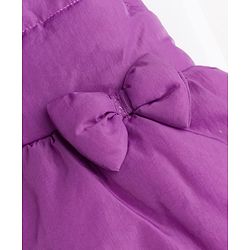 Babyhug Woven Sleeveless Solid  Hooded Padded Jacket with Frill & Bow - Purple