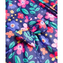 Babyhug Full Sleeves Winter Wear Suits With Floral Print- Navy Blue