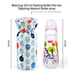 Babyhug Velour Feeding Bottle Cover Elephant Print Large Blue - Fits Upto 280 ml Bottle