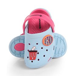 Cute Walk by Babyhug Back Strap Closure Clogs With Donut & Butterfly Applique - Dark Pink