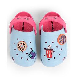 Cute Walk by Babyhug Back Strap Closure Clogs With Donut & Butterfly Applique - Dark Pink