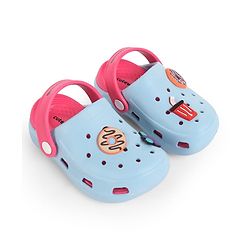 Cute Walk by Babyhug Back Strap Closure Clogs With Donut & Butterfly Applique - Dark Pink