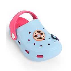 Cute Walk by Babyhug Back Strap Closure Clogs With Donut & Butterfly Applique - Dark Pink