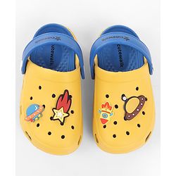 Cute Walk by Babyhug Back Strap Closure Clogs With Rocket Applique - Yellow