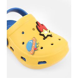 Cute Walk by Babyhug Back Strap Closure Clogs With Rocket Applique - Yellow