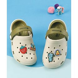 Cute Walk by Babyhug SlipOn Clogs With Strawberry Applique - Green
