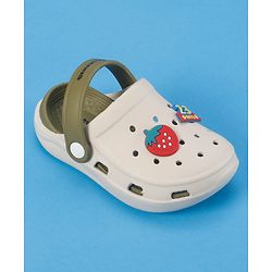 Cute Walk by Babyhug SlipOn Clogs With Strawberry Applique - Green