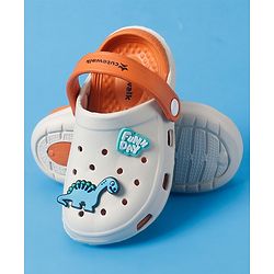 Cute Walk By Babyhug Backstrap Closure Clogs With Dino Jibbitz - Orange