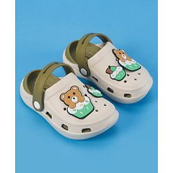 Cute Walk by Babyhug Slip On Clogs With Bear Applique -Green