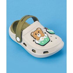 Cute Walk by Babyhug Slip On Clogs With Bear Applique -Green