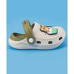 Cute Walk by Babyhug Slip On Clogs With Bear Applique -Green