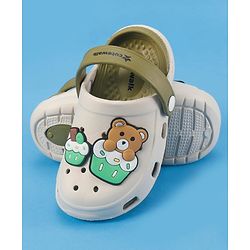 Cute Walk by Babyhug Slip On Clogs With Bear Applique -Green