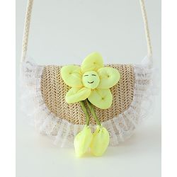 Babyhug Free Size Sling Bag with Floral Applique -Yellow