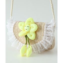 Babyhug Free Size Sling Bag with Floral Applique -Yellow