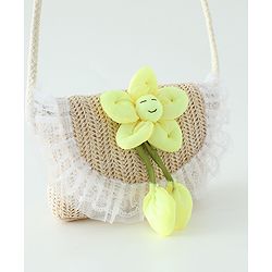 Babyhug Free Size Sling Bag with Floral Applique -Yellow