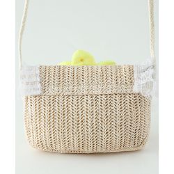 Babyhug Free Size Sling Bag with Floral Applique -Yellow