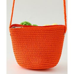 Babyhug Floral Applique Sling Bag Free Size - Orange