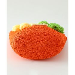 Babyhug Floral Applique Sling Bag Free Size - Orange