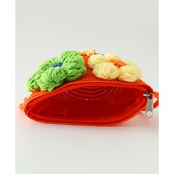 Babyhug Floral Applique Sling Bag Free Size - Orange