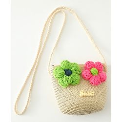Babyhug Floral Applique Sling Bag Free Size - Orange