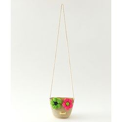 Babyhug Floral Applique Sling Bag Free Size - Orange