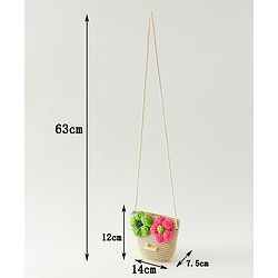 Babyhug Floral Applique Sling Bag Free Size - Orange