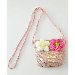 Babyhug Floral Applique Sling Bag Free Size - Orange