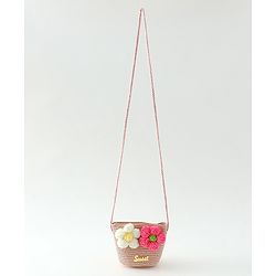 Babyhug Floral Applique Sling Bag Free Size - Orange