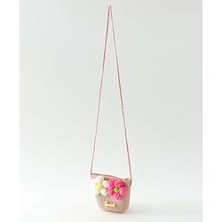 Babyhug Floral Applique Sling Bag Free Size - Orange