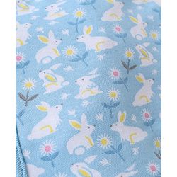 Babyhug 100% Cotton Interlock Baby Caps with Floral & Animal Print Pack of 2 in Blue Diameter - 12