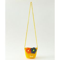 Babyhug Floral Applique Sling Bag Free Size - Orange