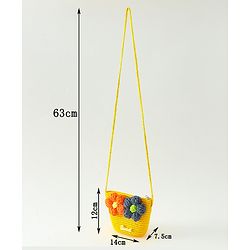 Babyhug Floral Applique Sling Bag Free Size - Orange